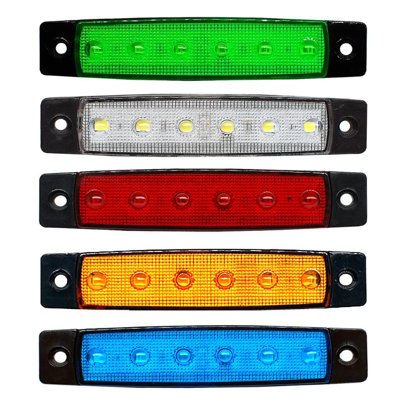 

10 X 12V/24V DC 6 LED (White, Red, Amber, Blue, Green) Sealed Side Marker Light Rear Light for Truck Trailer Van Bus with Screws