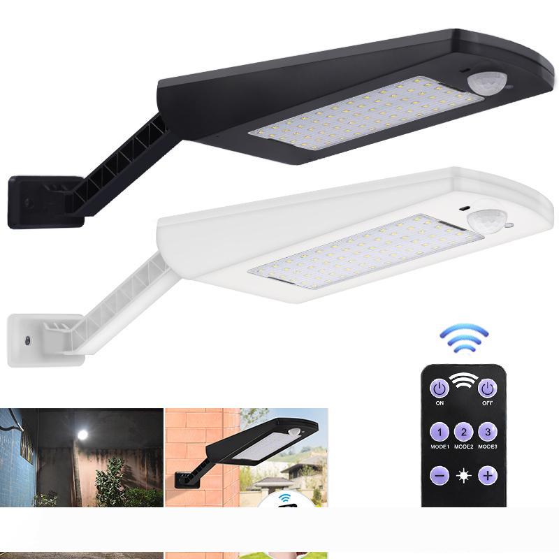 

Upgraded 66 Led Solar Light 1000lm Outdoor Waterproof Lighting For Garden Wall Two Angles Rotable Pole Solar Street Lamp With 3 Modes