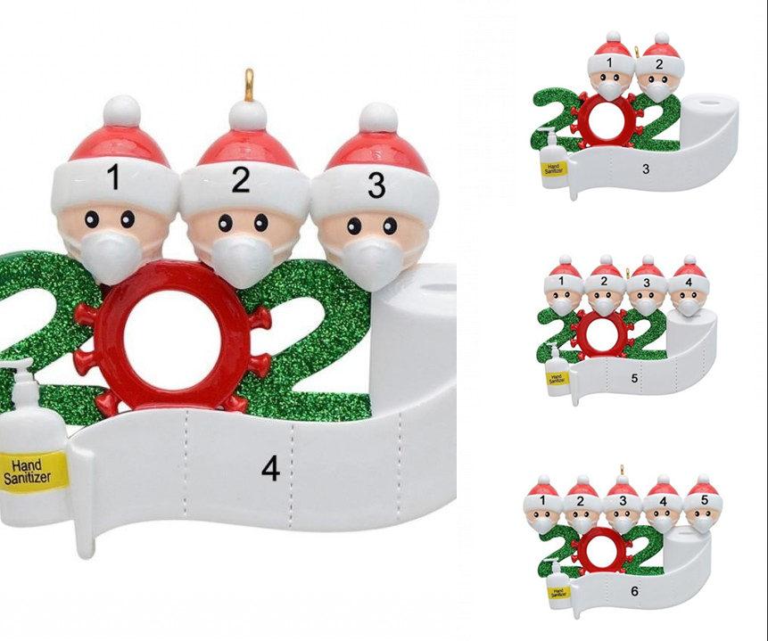 

DHL Ship 2020 Quarantine Christmas Birthdays Party Decoration Gift Product Personalized Family Of 4 Ornament Pandemic Social Distancing