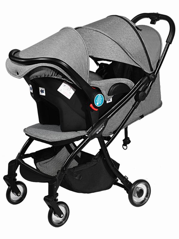 

Three-in-one baby stroller can sit, recline and lightly fold the newborn basket type multifunctional twin stroller