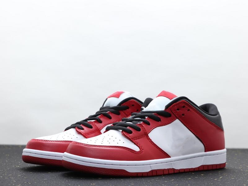 

New Exclusive Low Skateboard Shoes White University Red Black Fashion Sport Zapatos Sneakers Good Quality Ship With Box