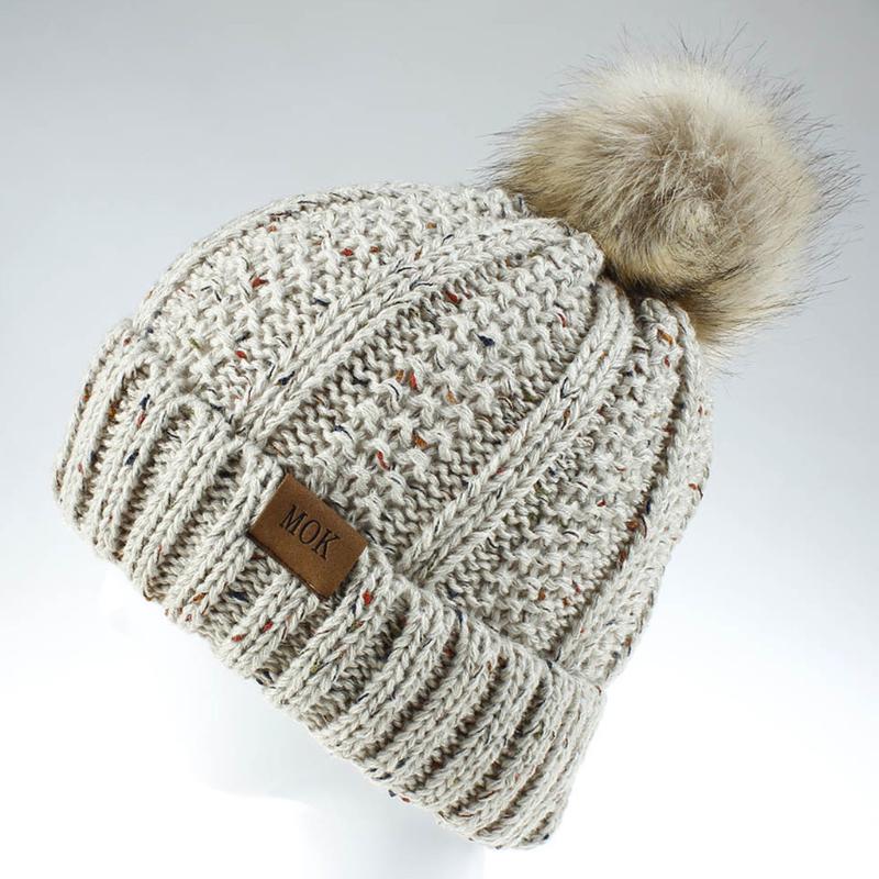 

JAYCOSIN Knitted Winter Hat For Women Soft Thick Warm Beanie Hat Solid Knit Pompom Clothing Accessories czapka zimowa 1224