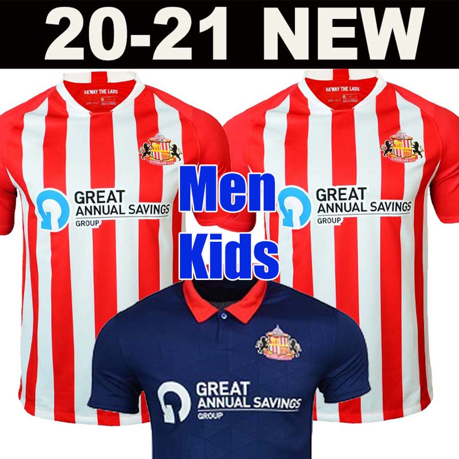 

2020 2021 Sunderland Soccer Jerseys HOME RED WHTER HONEYMAN 20 21 WEMBLEY MAJA GOOCH MAGUIRE Men + kids kit set away blue football shirts, 20-21 kids away