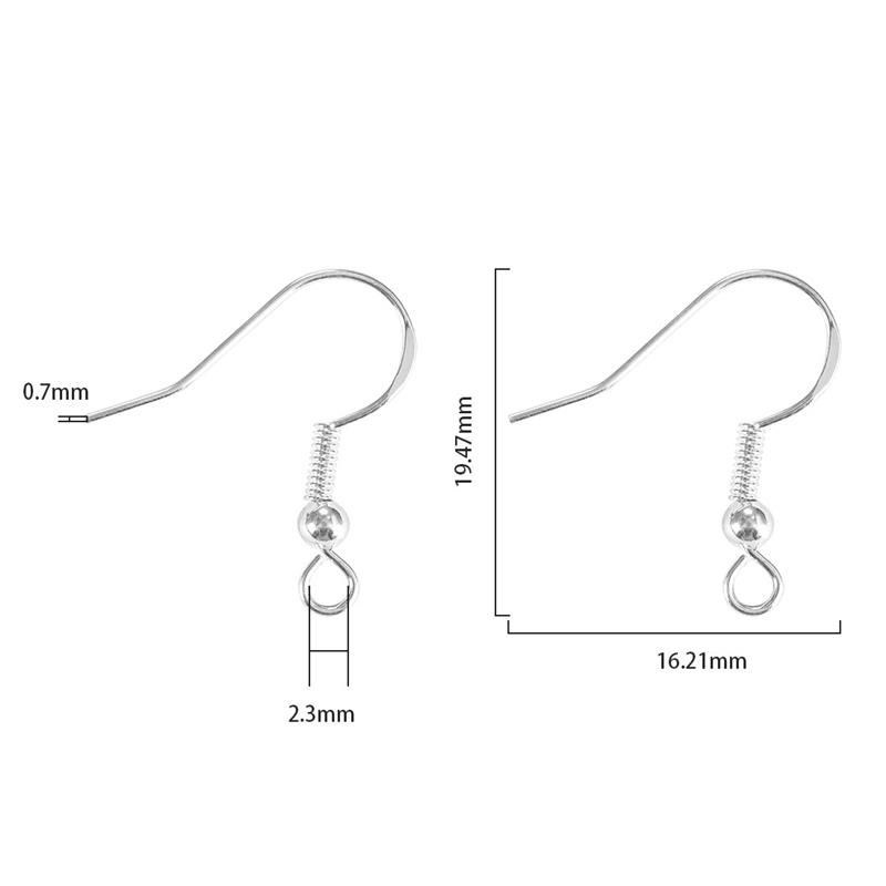 

40pcs 925 Silver Color Copper Earwires 20x17mm Earring Clasps Hooks Fittings DIY Jewelry Earring Findings Accessories Wholesale