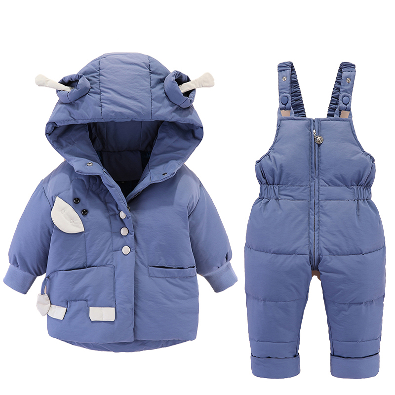 

2020 Winter down jumpsuit for children and baby down jacket kids cartoon coat for baby boys clothes Infant 2pcs winter suit 0-4Y, Black