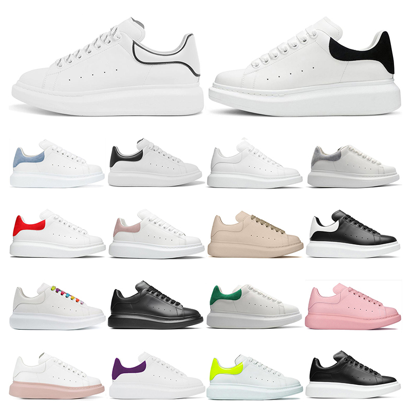 

Mens Platform sneakers Reflective white leather Black suede casual shoes women Pink purple Beige Bule fashion comfortable flat size 36-45, 18