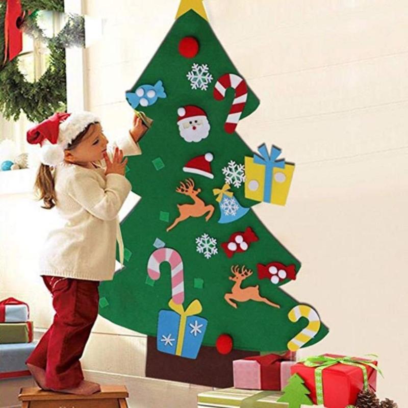 

DIY Felt Christmas Tree Family Wall Hanging Decoration Christmas Tree Child New Year Gift Decoration Artificial