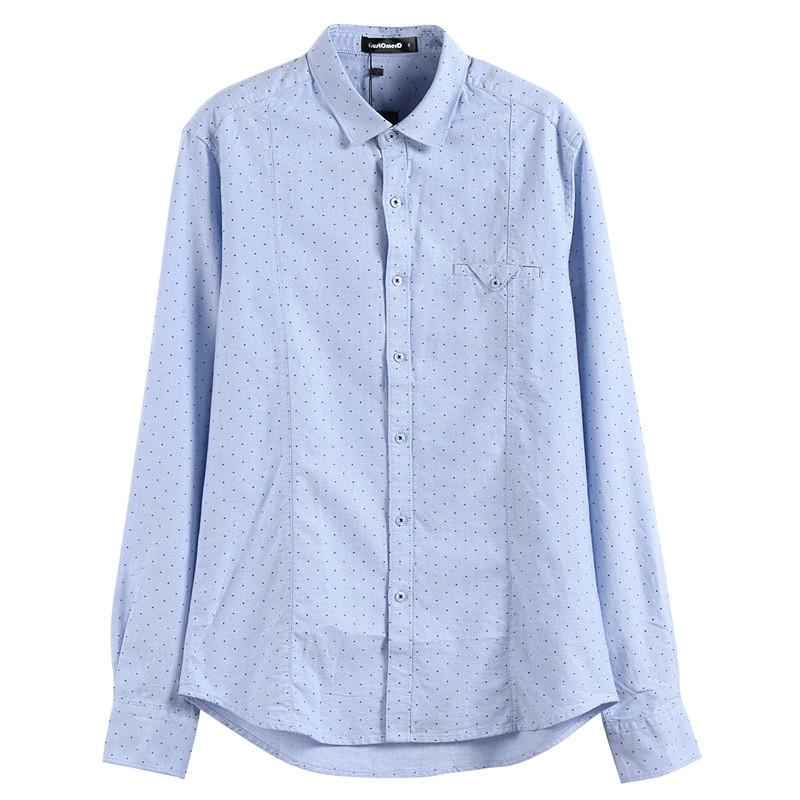 

Brand Clearance 2020 Spring 100% Cotton Mens Dress Shirts Long Sleeve Casual Men Shirt Top Quality Social Business Mens Shirts, Blue