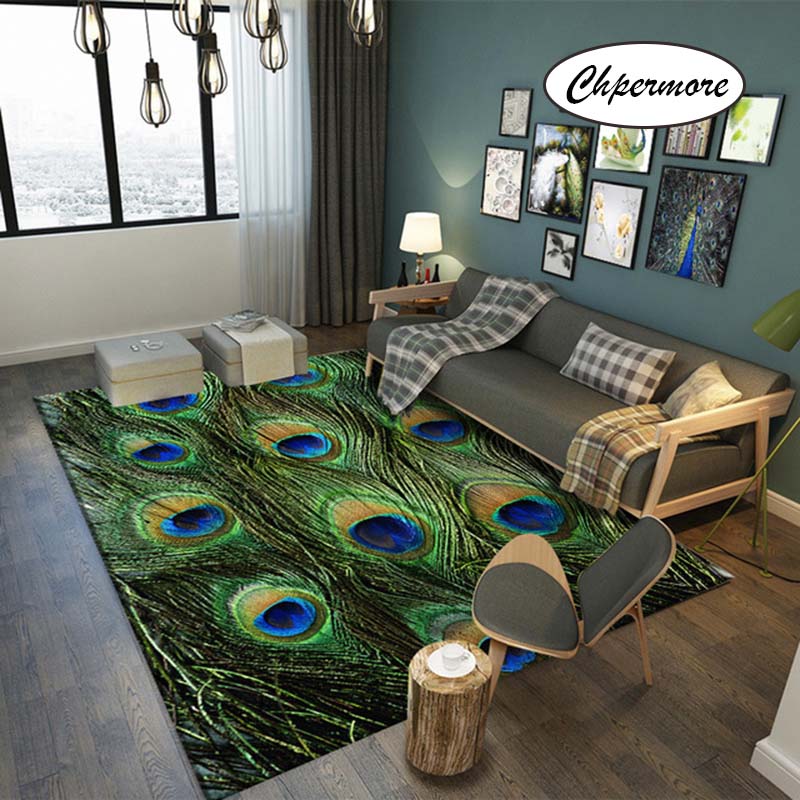

Chpermore Animal fur peacock feather Large Carpets feather decoration Tatami Mats Bedroom Home Lving Room Rug Floor Rugs, Style 8