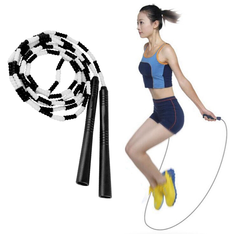 

WorkoutNew Hot Family Sports Jump Rope Fancy Bamboo Jump Rope Non-slip Handle Hard Bead Yoga Skipping Exercise at Home