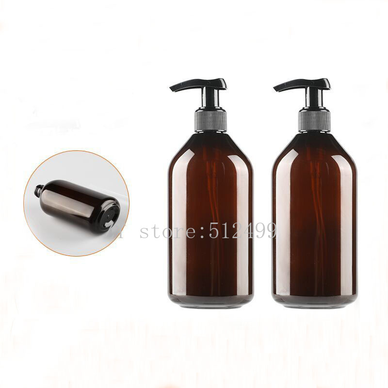 

400ml 10pcs/lot Empty PET Brown Lotion Pump Bottle,DIY Shampoo Refillable Cosmetic Container, Portable Travel Body Emulsion Tube