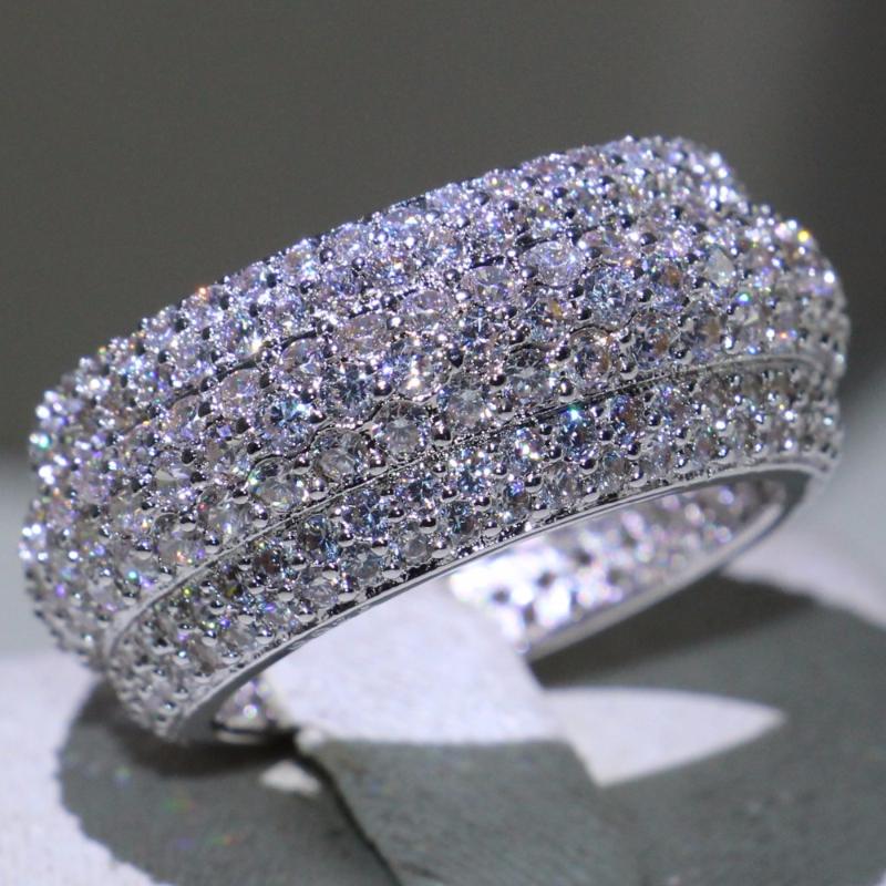 

Victoria Brand Original Luxury Jewelry 925 Sterling Silver Pave Micro Clear 5A Cubic Zirconia Promise Women Wedding Band Ring