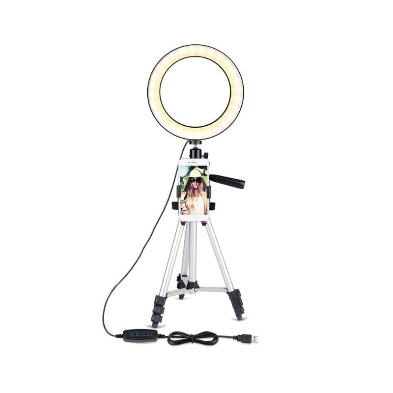 

7.9 inches Phone Holder Universal Table Bracket Mount Stand Clip with Fill Light LED Flash Loop For Mobile Phone Holders