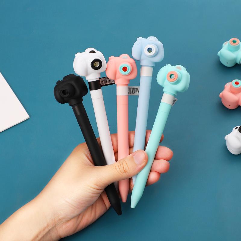 

1pcs 0.5mm Creativity Camera Gel Pen Will Sound And Glow Cute Pen Decompression Relaxation For Student Stationery Kawaii