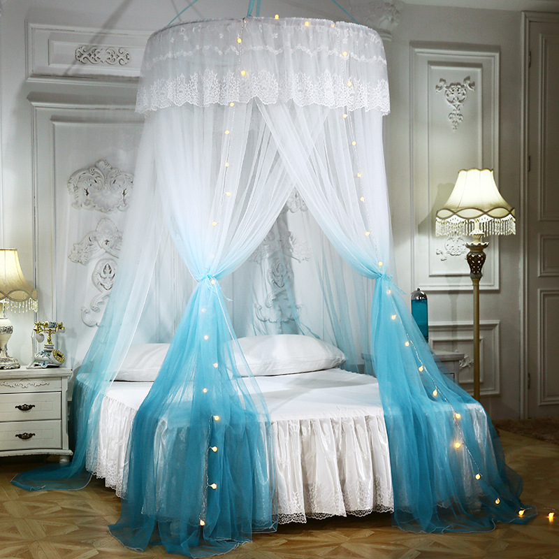

Three-door Dome Hanging Princess Mosquito Net Baby Bed Tent Round Beds Canopy Lace Mosquito Net for Double Bed Girls Room Decor
