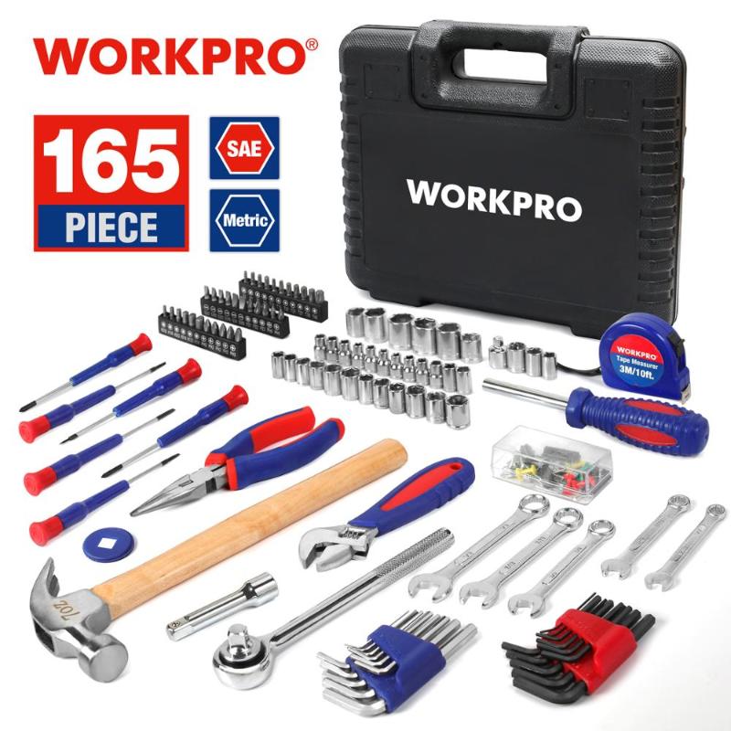 

WORKPRO Hand Tool Sets Workshop Tools for Home Woodworking Tools Set Box Mechanical Car Repair Tool Kits Screwdriver Socket Set