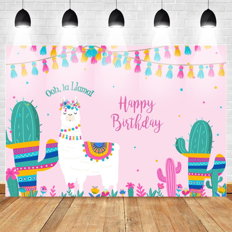 

Mehofoto La Llama Birthday Photography Backdrop Mexico Pink Llama Fun Birthday Photo Background Party Banner Decoration