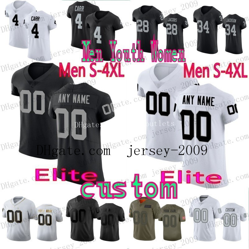 

Oakland Raider Custom Elite Josh Jacobs Men Women Kids Derek Carr Jerseys Darren Waller Marcus Allen Hunter Renfrow 07, Black;red