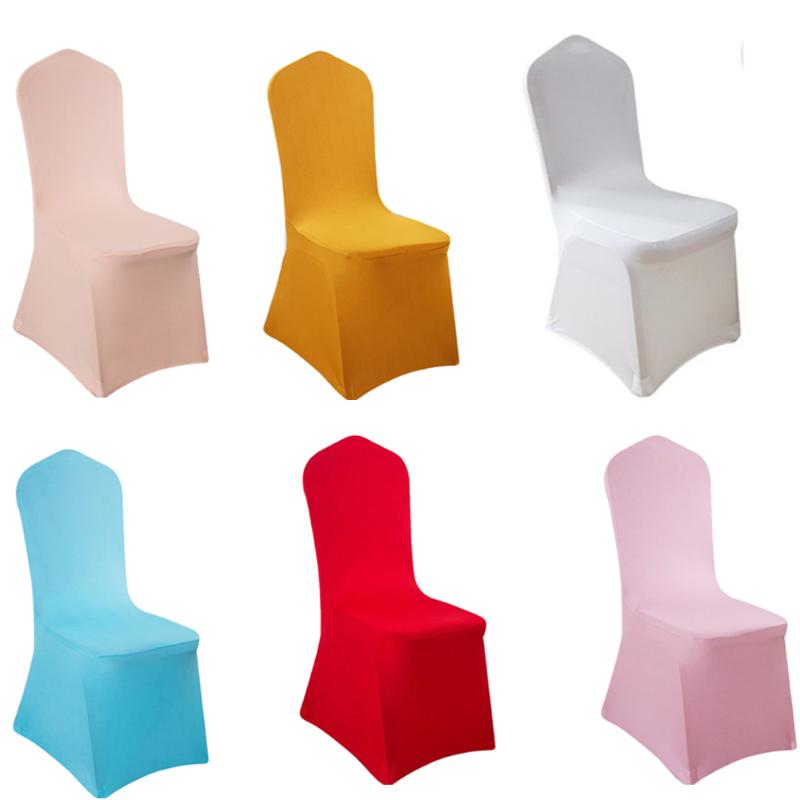

Wedding Chair Cover Hotel Pure Color Chair Covers For Weddings Party Christmas Banquet Dining Office Stretch Cover