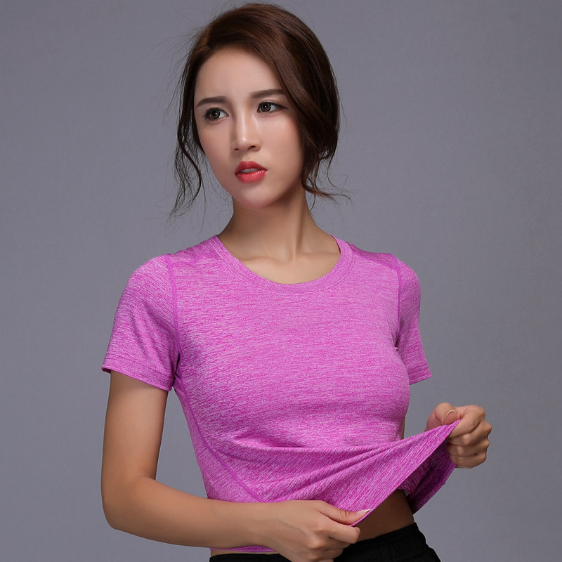 

Sexy Fitness Tight Sport Yoga Shirt Dry Shorts Sleeve Sportswear Blouses Running Vest Workout Crop Top Female T-shirt 2020, W103-5