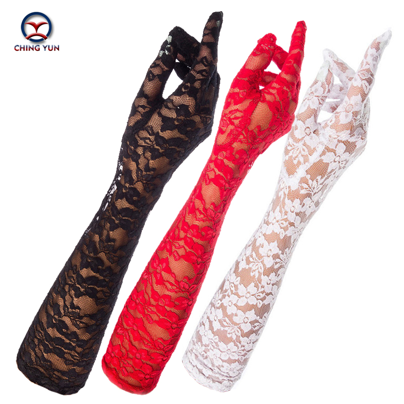 

CHING YUN 2020 New summer Women Long Gloves Sexy Ultra-thin Ventilation Lace Gloves Bike Sunscreen Fashion ultra-thin