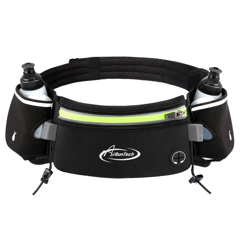 

Running Bags Waist 2 Water Bottle Outdoor Camping Hiking Fitness Man Women Gym Lightweight Belt Bag Female Sports Fanny Packs, Green color