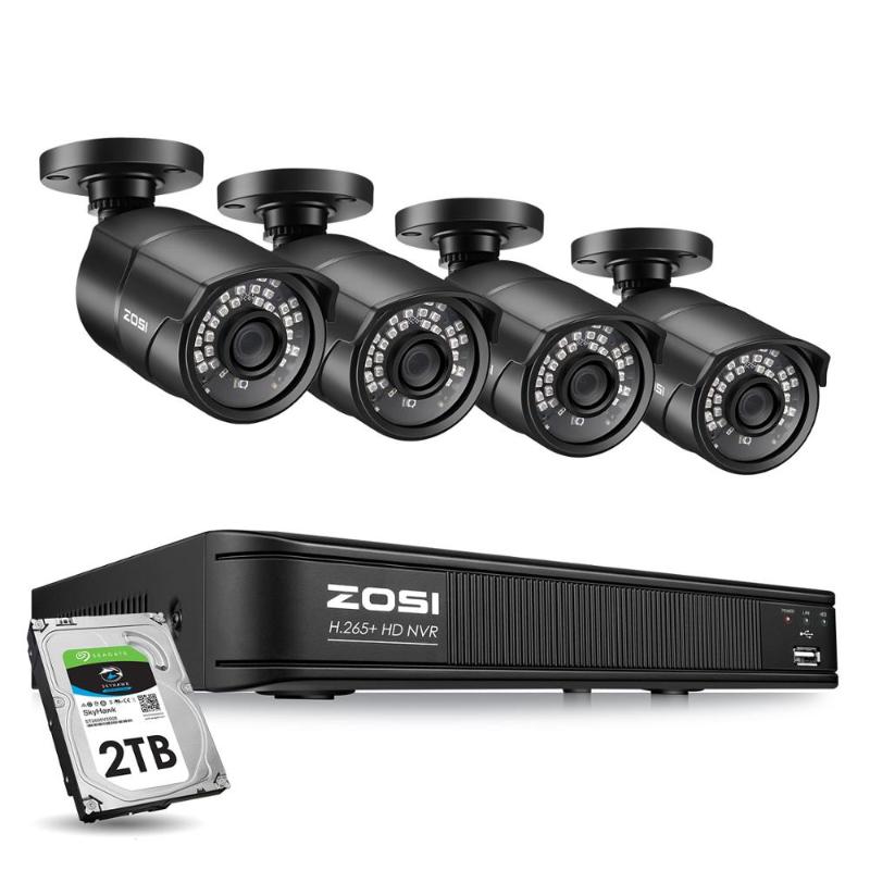 

ZOSI 8CH H.264 H.265 1080P POE CCTV System NVR Kit 4PCS 2MP Waterlproof Outdoor IP Camera P2P Onvif Security