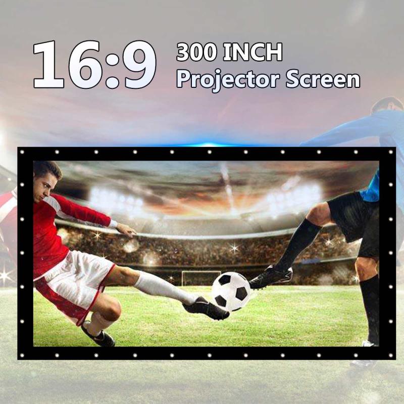 

300 inch Projector Screen White Projection Screen Foldable 16:9 Home Theater Movie LED Porjector for Wall Projection