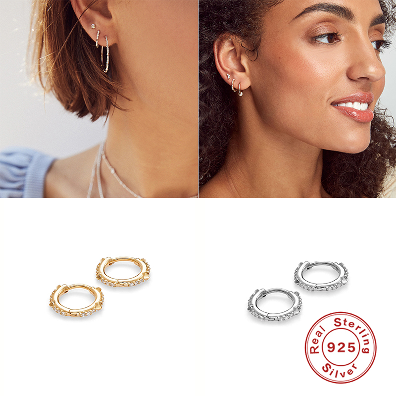 

MARY Minimalism 925 Sterling Silver Hoop Earrings For Women Colorful Earrings Pendientes Birthday brinco Exquisite Jewelry