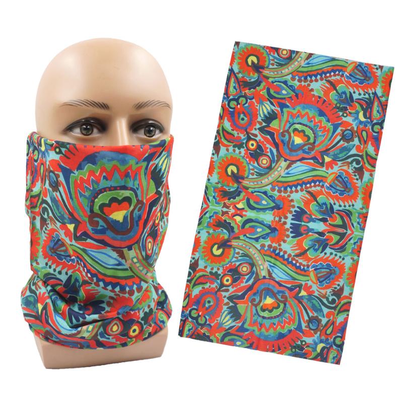 

Printed Women Hijab Scarf Bohemian Style Elastic Headband Retro Fashion Bandana Sports Cycling Dust Face Mask Magic Kerchief, Bc9021