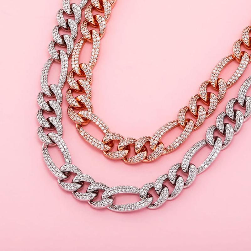 

New Style 10MM Collarbone chain Necklace Full iced out + Zirconial Cuba link Chain Necklace Luxury Accessories for men women