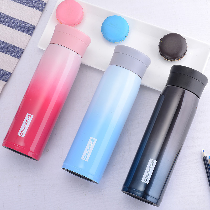 

Travel Vacuum Insulated Water Bottle 20oz Gradient Water Bottles Double Wall Stainless Steel Cup Outdoor Mug Water Bottle Botella De Agua