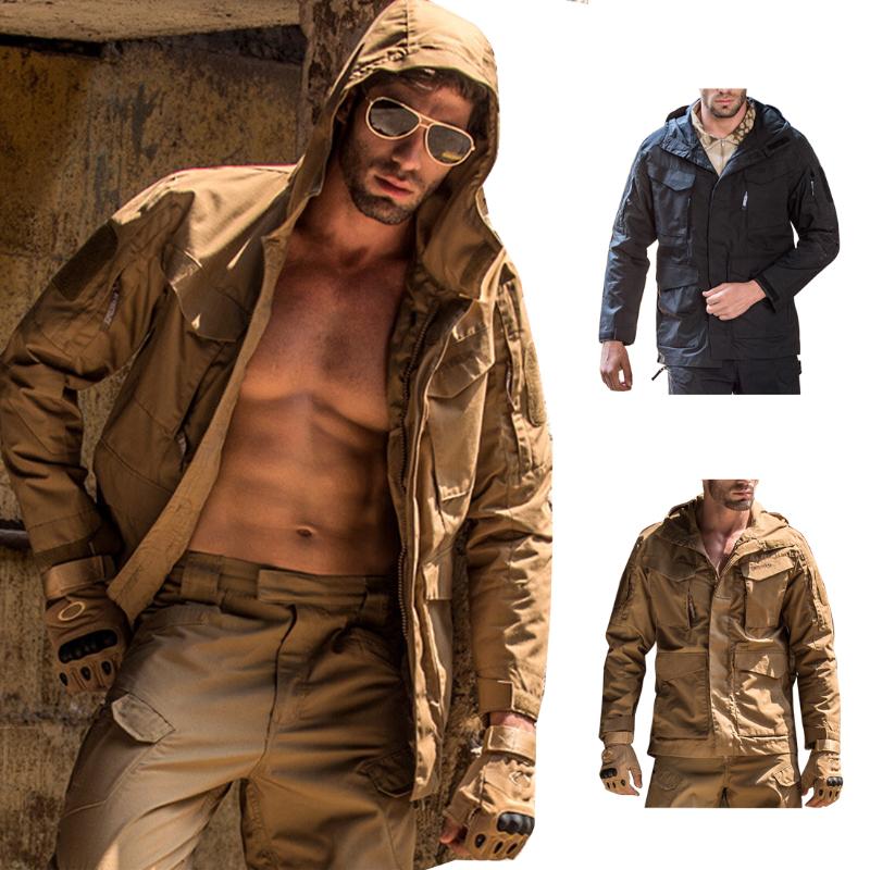 

Casual Tactical Jacket Lightweight Vintage M65 Coat Spring Autumn Windbreaker Army Field Male Clothes Sports Outwear, Black