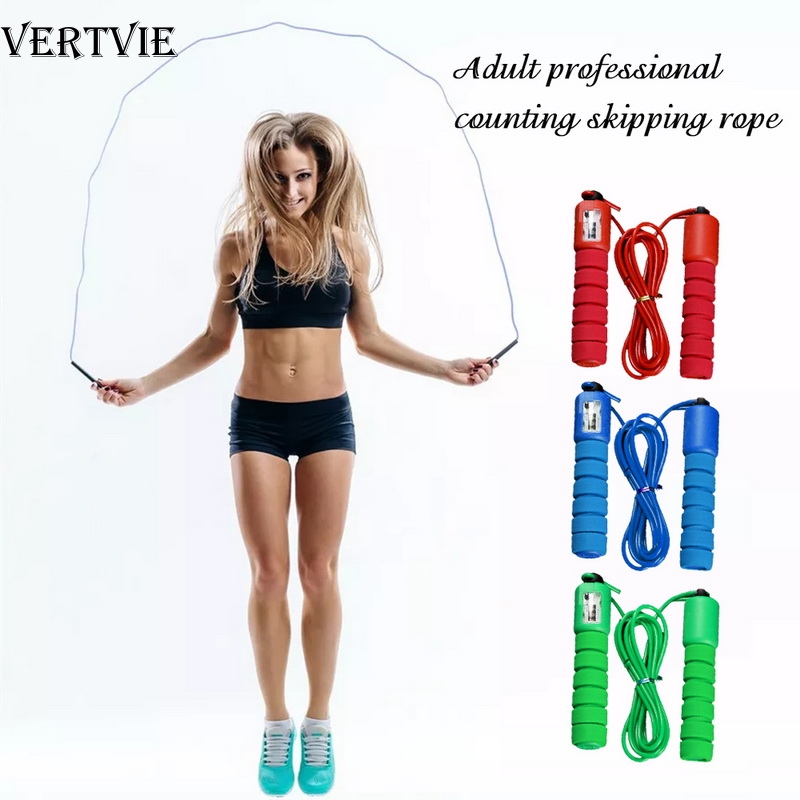 

Professional Sponge Jump Ropes With Counter Sports Workout Fitness Adjustable Fast Speed Counting Skipping Rope Wire