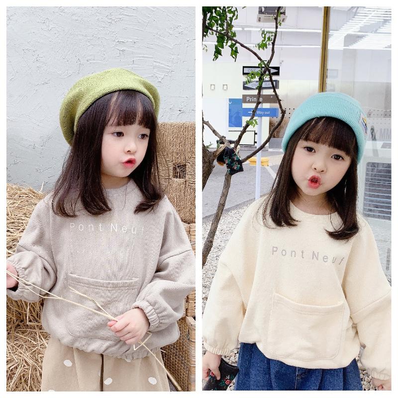 

2020 Fashion Girls Sweatershirts Ins Girl Outweat Coat Children Tops Coats Children Sweatershirts, Beige