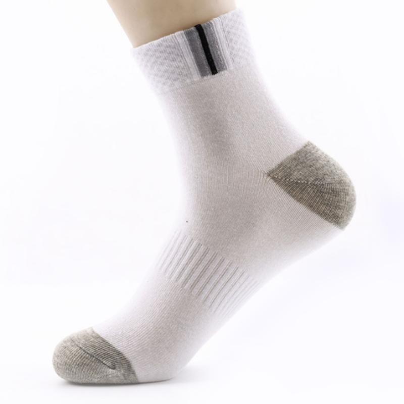 

YJSFG HOUSE Brand Men's Socks Casual Breathable Business Sportswear Short Socks Patchwork Male Fashion Cotton Ankle White, Black