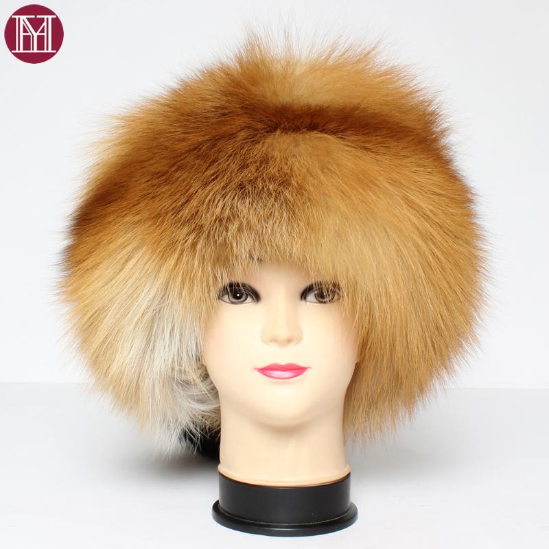 

Winter 100%Natural Silver Fur Hat Women Fashion Luxury Real Fur Cap Lady Good Quality Genuine Real Red Caps, Natural yellow