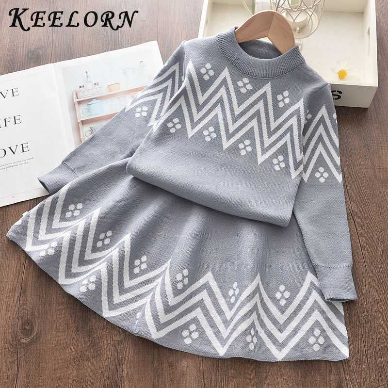 

Keelorn Girls Spring Clothing Sets 2020 Collage Style Kids Sweater+Skirt 2pcs Bow Clothing New Fashion Children Suit Clothes Set, An050