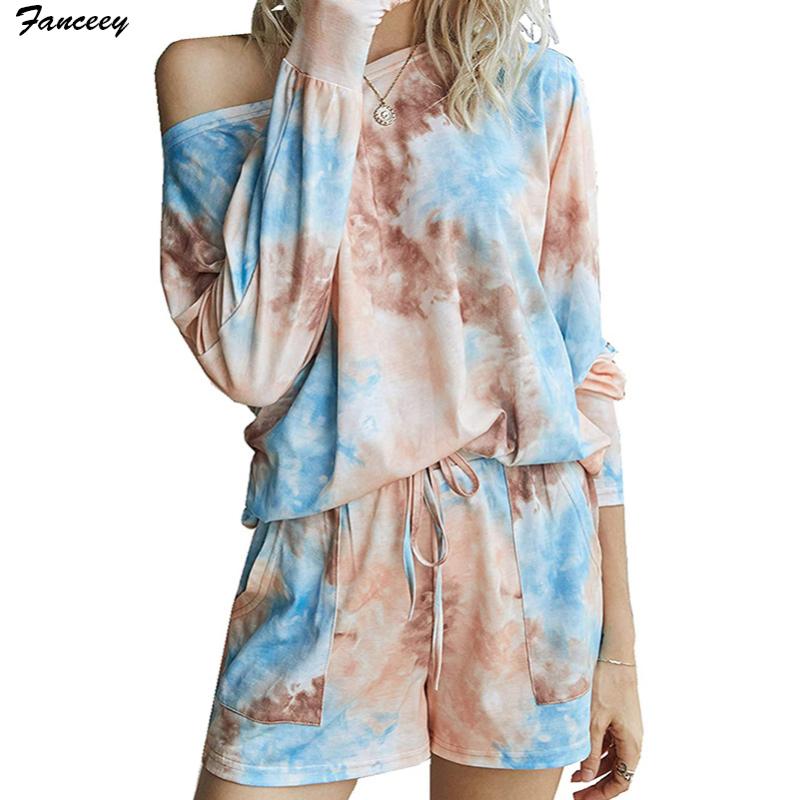 

2 piece Tie Dye Set Women Ethika Tshirt Shorts Two Piece Set Women Casual Outfits Lounge Wear Biker Shorts Tracksuit, Sty2-03