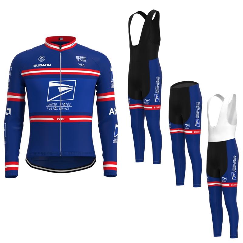 

Autumn Team United States Postal cycling jersey set men Cycling clothing Triathlon Bicycle Pants MTB Road Bike Suit Maillot