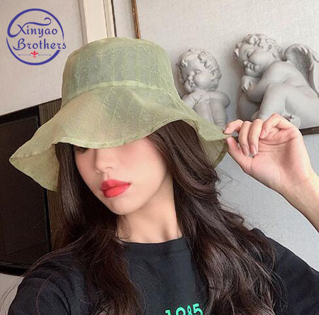 

New Arrival Hot Lace Fisherman Hat Women Ladies Breathable Revealing Sun Basin Bucket Hat For Summer Outdoor Sunscreen Caps, White