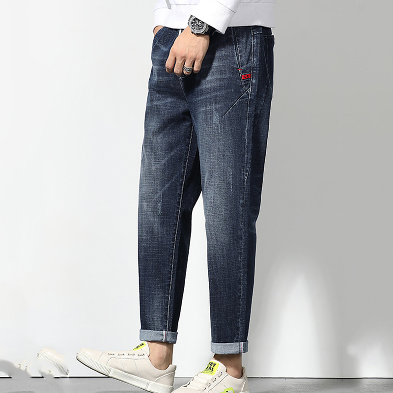 

Large Size -7XL Men Trousers Autumn New Denim Jeans Men Loose Harem Feet Pants Elastic Elastic Waist Casual Trendy Pants, Blue