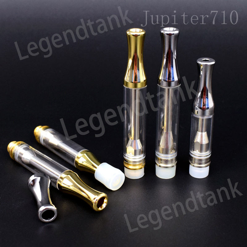 

AC1003 Ceramic Coil Cartridge .5ml 1ml Pyrex Glass Vaporizer Pen Metal Round Drip Tip 510 Thread Atomizer for Preheat Battery