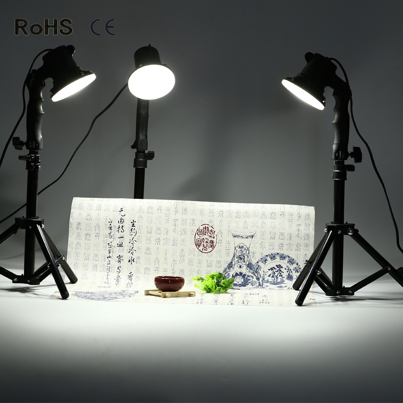 

3 piece LED lamp photography studio light bulb portrait soft box fill light lights bulb and 3*37CM stand