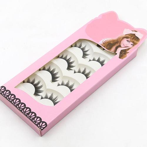 

5 Pairs Soft Long Natural Handmade False Eyelashes Makeup Thick Fake Eyelashes Eye Lashes Extension