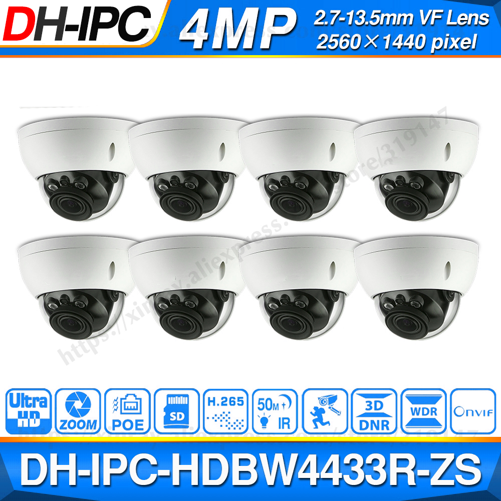 

DH 4mp IP Camera IPC-HDBW4433R-ZS 8Pcs/lot Replace IPC-HDBW4431R-ZS IP CCTV Cam 50M IR Range Vari-Focus Network Camera