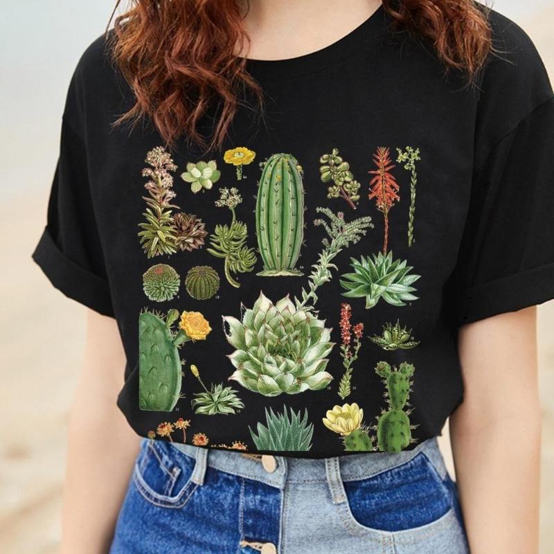 

fashionshow HJN Arizona Cacti Of The Desert Graphic Tee - Vintage Inspired Botanical Desert T-shirt Tucson Graphic Tee, Black