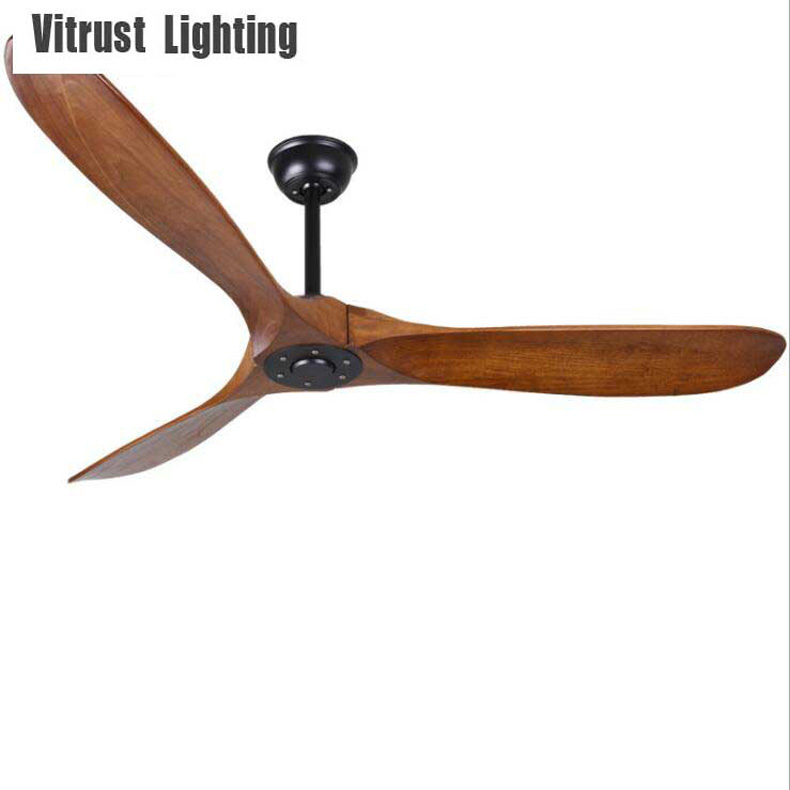 

Reversible wooden ceiling fan 52/60 inch nordic pendant fan with remote control for living room bedroom
