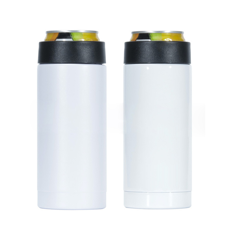 

12oz Sublimation Tumbler Blanks Beverage Can Insulator Double-Wall Stainless Steel Vacuum Beer Holder for Standard 330ml Cola Cooler Cans Wholesale in Bulk AAA, White & sublimation coated