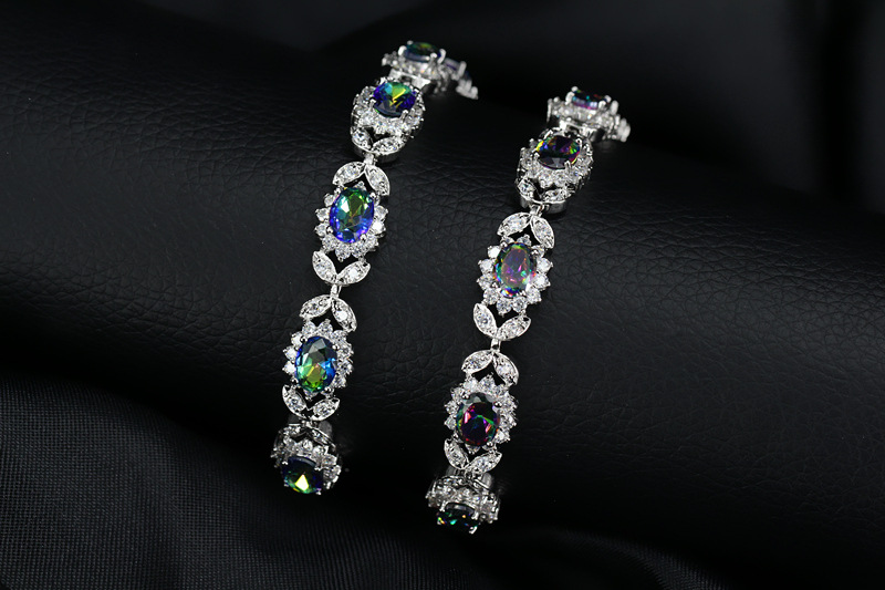 

18.5CM Newest model women Jewery fashion bracelet set with zircon stones link chains